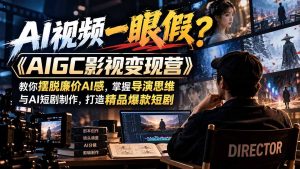 【无水印】AI视频一眼假？《AIGC影视变现营》教你摆脱廉价AI感，掌握导演思维与AI短剧制作，打造精品爆款短剧-副业网赚