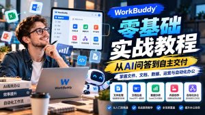 WorkBuddy零基础实战教程：从AI问答到自主交付，掌握文件、文档、数据、运营与自动化办公-副业网创
