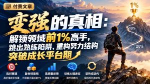 付费文章：变强的真相：解锁领域前1%高手，跳出熟练陷阱，重构努力结构突破成长平台期-副业网赚