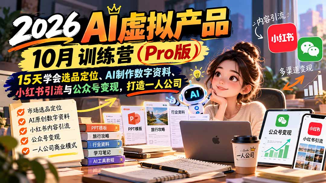 2026AI虚拟产品10月训练营(Pro版-副业网赚
