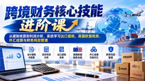 跨境财务核心技能进阶课:从建账核算到利润分析,系统学习出口退税、英国欧盟税务、外汇结算与财务风控管理-副业网赚