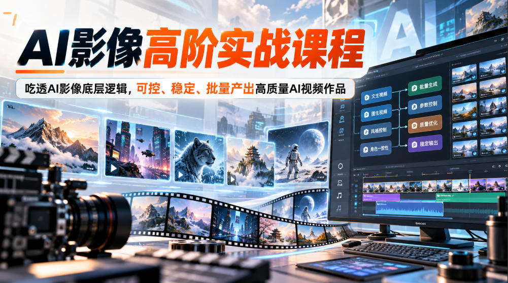 AI影像高阶实战课程，吃透AI影像底层逻辑，可控、稳定、批量产出高质量AI视频作品-副业网赚