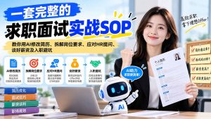 一套完整的求职面试实战SOP：教你用AI修改简历、拆解岗位要求、应对HR提问、谈好薪资及入职避坑-副业网赚