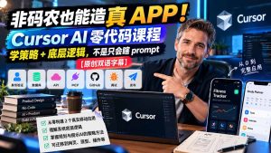 非码农也能造真 APP！Cursor AI 零代码课程：学策略 + 底层逻辑，不是只会瞎 prompt【原创双语字幕】-副业网创