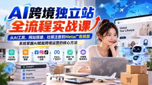AI跨境独立站全流程实战课：从AI工具、网站搭建、社媒注册到Meta广告投放，系统掌握AI赋能跨境运营的核心方法-副业网赚