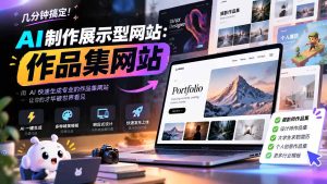 几分钟搞定，AI制作展示型网站制作：作品集网站，用AI快速生成专业的作品集网站，接单变现！-副业网赚