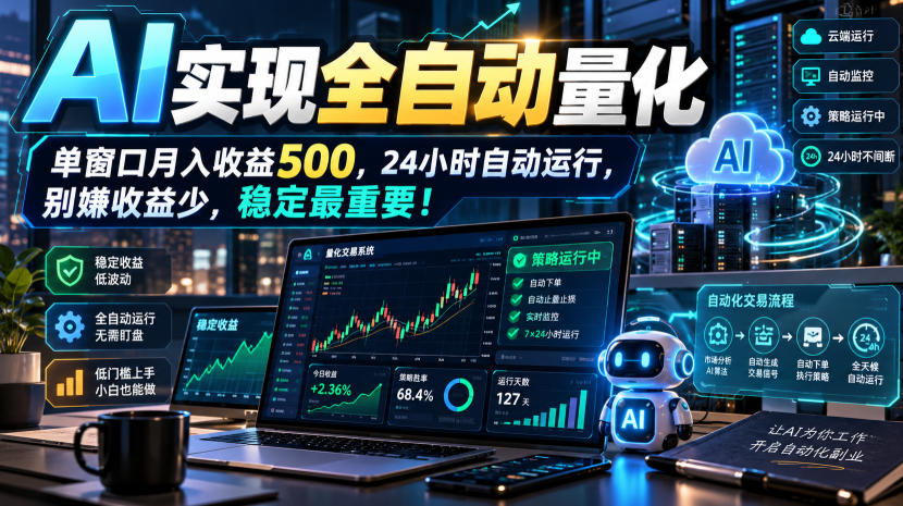 AI全自动量化项目，长期稳定可落地，0门槛躺赚稳定项目！-副业网赚