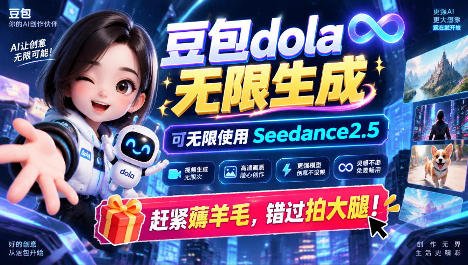 1029最新豆包dola无限生成技术，可以无限生成sseedance2.5，赶紧薅羊毛，和谐拍大腿-副业网赚