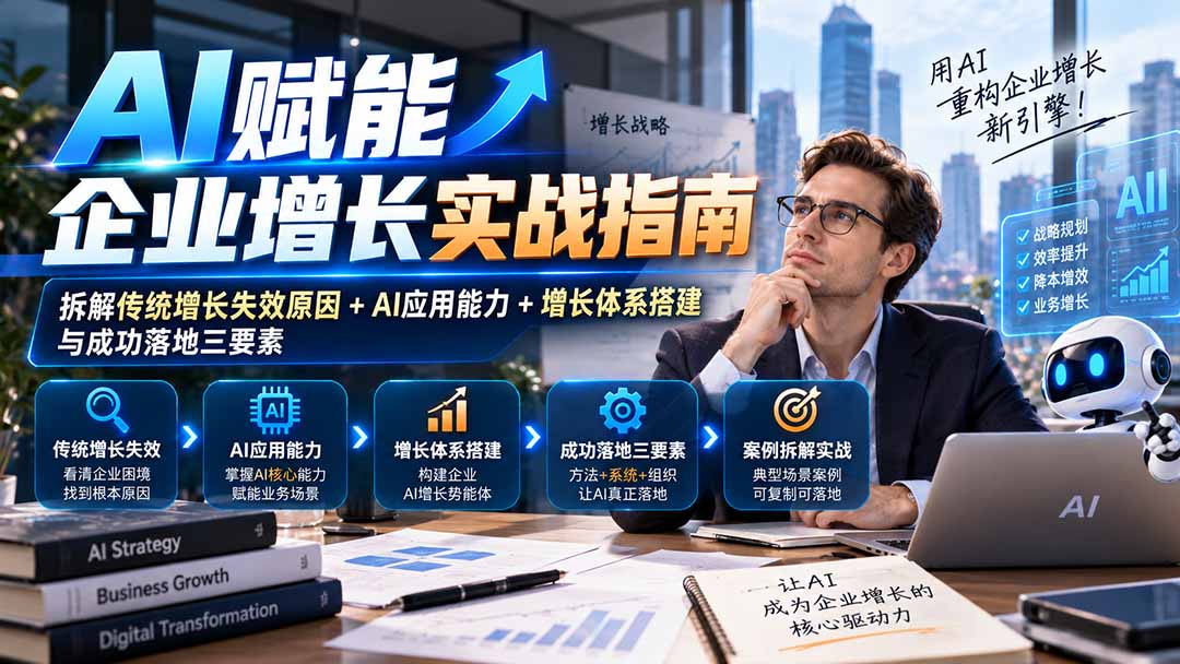 【无水印】AI赋能企业增长实战指南:拆解传统增长失效原因+AI应用能力+增长体系搭建与成功落地三要素-副业网创