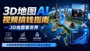 3D地图AI视频搞钱指南，3D地图看世界，AI短视频赛道的流量密码与商业化路径【文档】-副业网赚