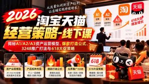 2026淘宝天猫经营策略-线下课：揭秘A1/A2/A3资产运营模型、爆款打造公式、3248推广打法与618大促策略-副业网创