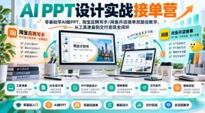 AI PPT设计实战接单营｜零基础学AI做PPT，淘宝应聘写手/闲鱼开店接单双路径教学，从工具准备到交付变现全闭环-副业网创