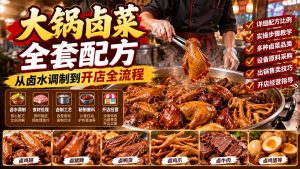 大锅卤菜全套配方，从卤水调制到开店全流程，感觉学会了去摆摊也不错-副业网赚