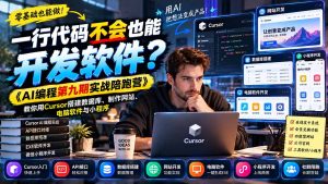 一行代码不会也能开发软件？《AI编程第九期实战陪跑营》教你用Cursor搭建数据库、制作网站、电脑软件与小程序-副业网赚