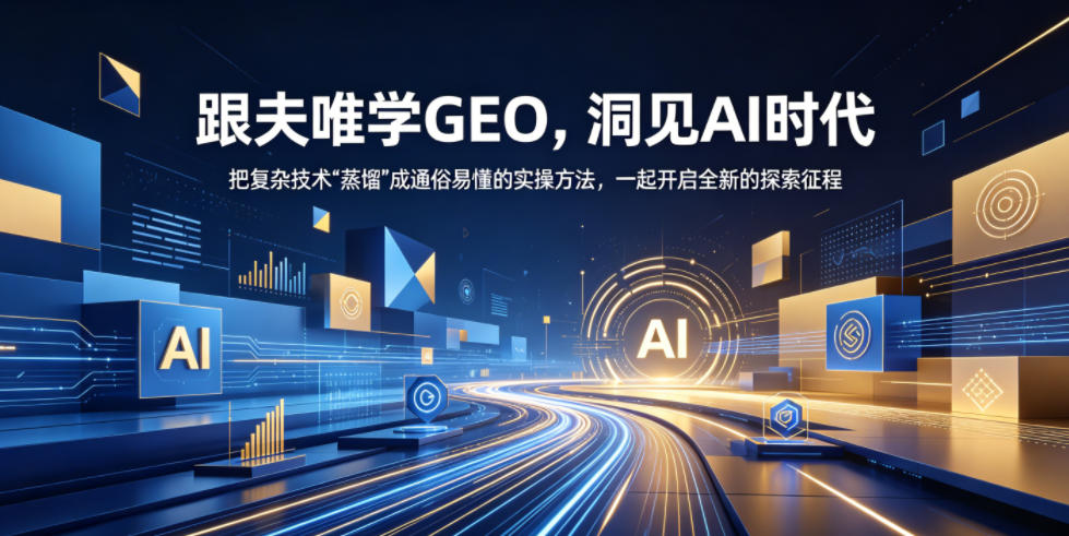 跟夫唯学GEO，洞见AI时代，把复杂技术“蒸馏”成通俗易懂的实操方法，一起开启全新的探索征程(更新26年10月)-副业网赚