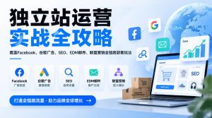 独立站运营实战全攻略，覆盖Facebook、谷歌广告、SEO、EDM邮件、联盟营销全链路获客玩法(更新2026)-副业网创