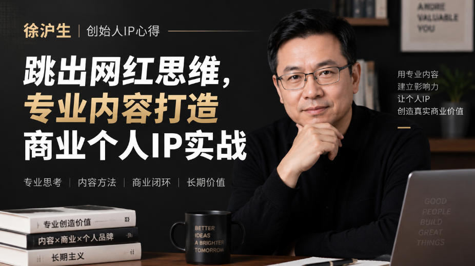 徐沪生创始人IP心得｜跳出网红思维，专业内容打造商业个人IP实战【文档】-副业网创
