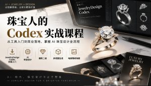 珠宝人的Codex实战课程｜JewelryDesign Codex安装入门、AI珠宝设计、爆款二创、多视图生成、电商精修海报全链路教学-副业网创