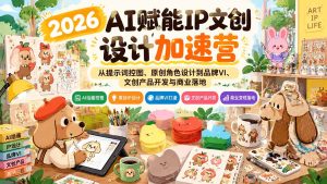 2026AI赋能IP文创设计加速营：从提示词控图、原创角色设计到品牌VI、文创产品开发与商业落地-副业网赚