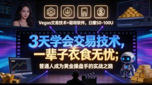 “顺势而为交易系统”3天学会交易技术，聪明软件辅助，小白也能看懂趋势交易，日入30-100U,长期稳定-副业网创
