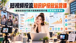 短视频投流知识IP投放运营课，解锁投放技巧放大短视频变现价值，实现稳定增长-副业网创