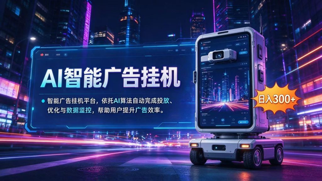 AI 智能广告挂机｜AI 自动运行，轻松托管广告任务-副业网创