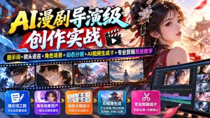 AI漫剧导演级创作实战：提示词+镜头语言+角色场景+动态分镜+AI视频生成+专业剪辑系统教学-副业网创