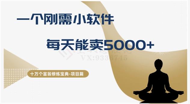 十万个富翁修炼宝典之17.一个刚需小软件，每天能卖5000+-副业网创