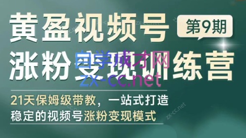 黄盈·视频号涨粉变现训练营-副业网创