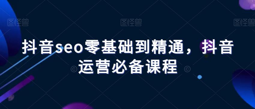 抖音seo零基础到精通，抖音运营必备课程-副业网创