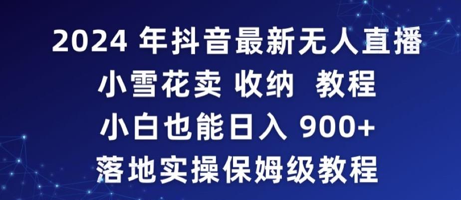2024年抖音最新无人直播小雪花卖收纳教程，小白也能日入900+落地实操保姆级教程【揭秘】-副业网创