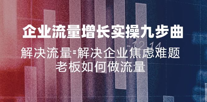 企业流量增长实战九步曲，解决流量=解决企业焦虑难题，老板如何做流量-副业网创