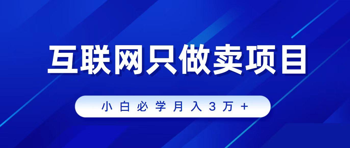 (9623期)互联网的尽头就是卖项目，被割过韭菜的兄弟们必看！轻松月入三万以上！-副业网创