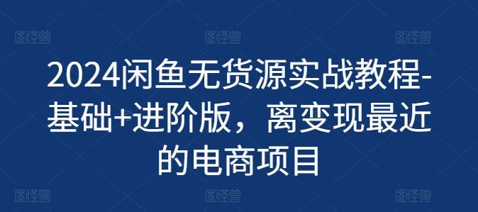 2024闲鱼无货源实战教程-基础+进阶版，离变现最近的电商项目-副业网创