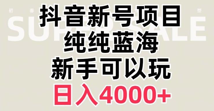 抖音蓝海赛道，必须是新账号，日入4000+【揭秘】-副业网创
