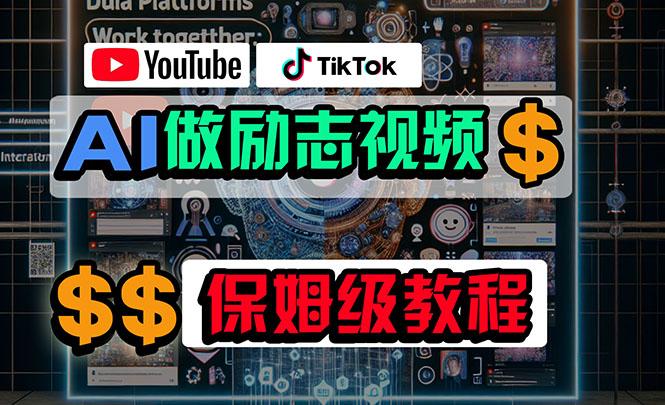 利用AI制作励志视频，在YouTube和TikTok赚钱，小白可做(附工具-副业网创