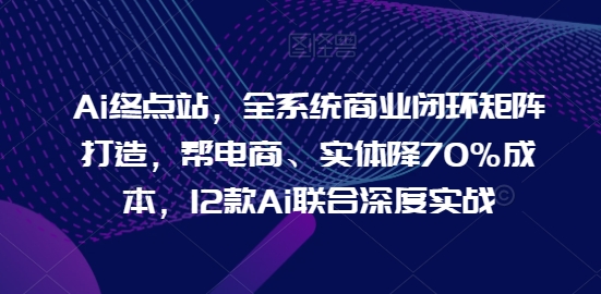 Ai终点站，全系统商业闭环矩阵打造，帮电商、实体降70%成本，12款Ai联合深度实战【0906更新】-副业网创