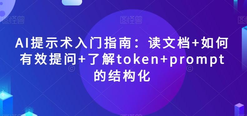 AI提示术入门指南：读文档+如何有效提问+了解token+prompt的结构化【揭秘】-副业网创