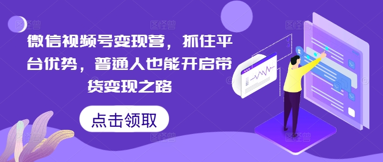 微信视频号变现营，抓住平台优势，普通人也能开启带货变现之路-副业网创