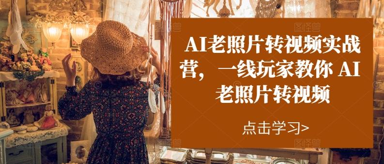 AI老照片转视频实战营，一线玩家教你AI老照片转视频-副业网创