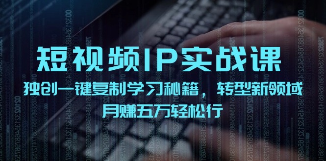 短视频IP实战课，独创一键复制学习秘籍，转战新领域，月赚五万轻松行-副业网创