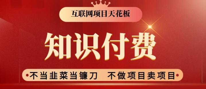 2024互联网项目天花板，新手小白也可以通过知识付费月入10W，实现财富自由【揭秘】-副业网创