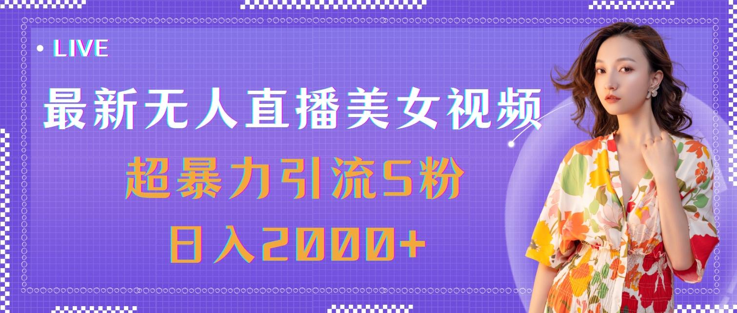 最新无人直播美女视频，超暴力引流S粉日入2000+-副业网创