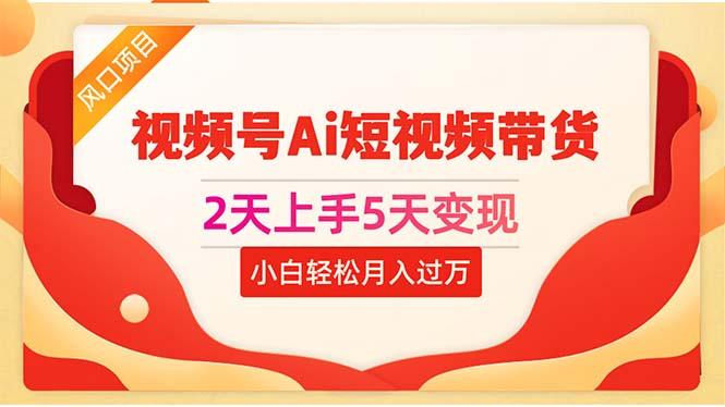 2天上手5天变现视频号Ai短视频带货0粉丝0基础小白轻松月入过万-副业网创