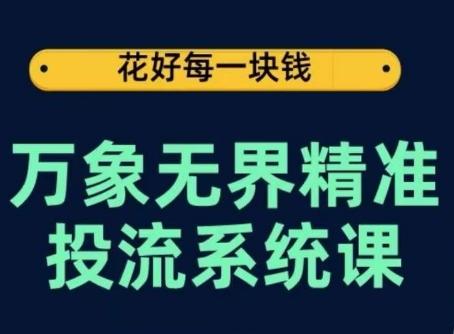 万象无界精准投流系统课，从关键词到推荐，从万象台到达摩盘，从底层原理到实操步骤-副业网创