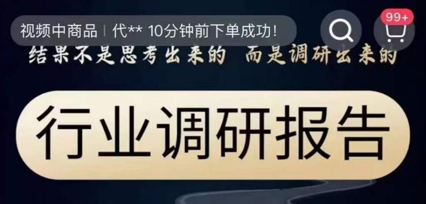 行业调研报告，结果不是思考出来的而是调研出来的-副业网创
