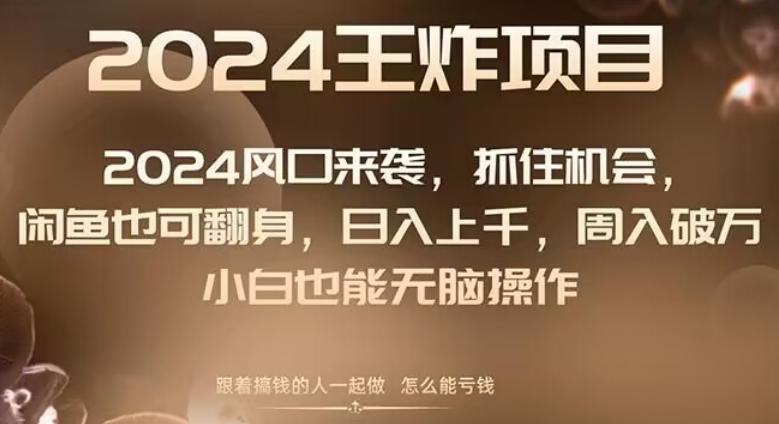 2024风口项目来袭，抓住机会，闲鱼也可翻身，日入上千，周入破万，小白也能无脑操作-副业网创