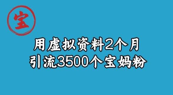 宝哥虚拟资料项目，2个月引流3500个宝妈粉-副业网创