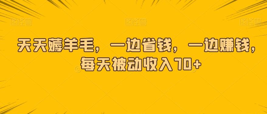 天天薅羊毛，一边省钱，一边赚钱，每天被动收入70+-副业网创