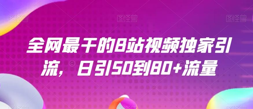 全网最干的B站视频独家引流，日引50到80+流量【揭秘】-副业网创